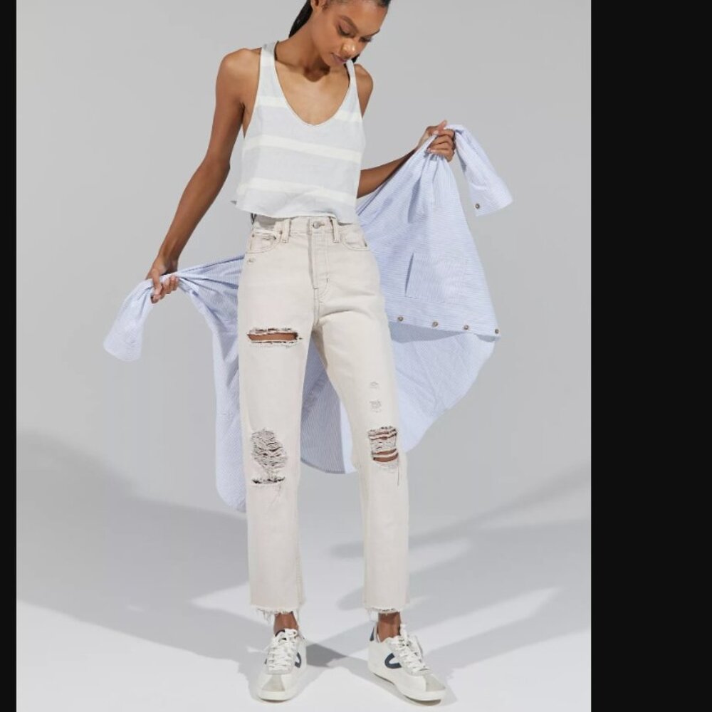 BDG Urban Outfitters Tan High Rise Straight Mom Jeans 26 - Picture 1 of 12